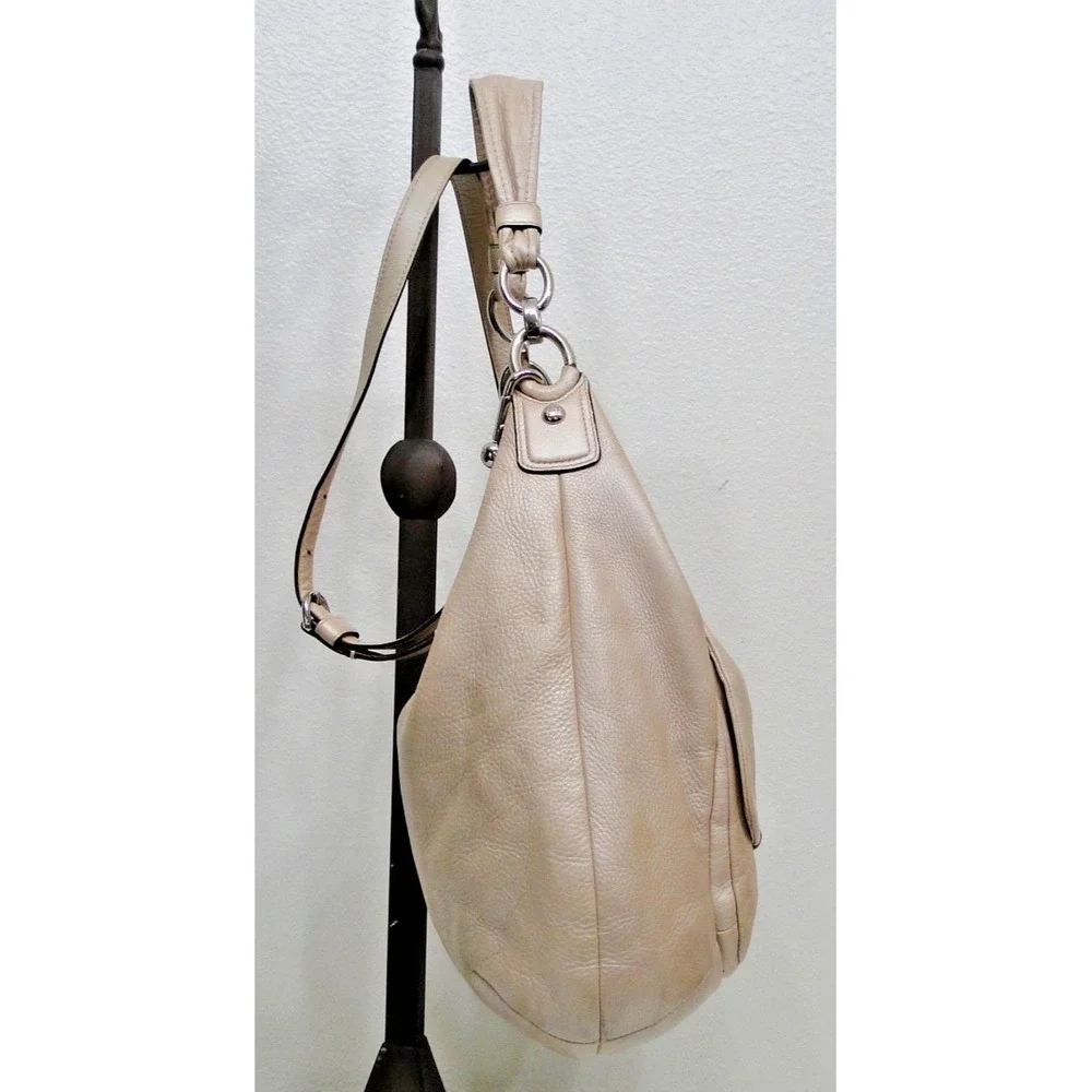 Vintage Coach Kristin Champagne/Pearl Leather Hobo Shoulder bag Purse
